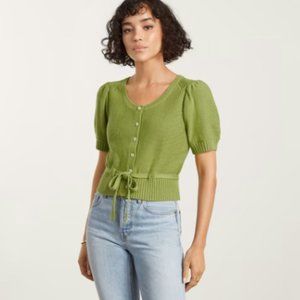 Everlane Puff Sleeve Sweater Top in Pepper